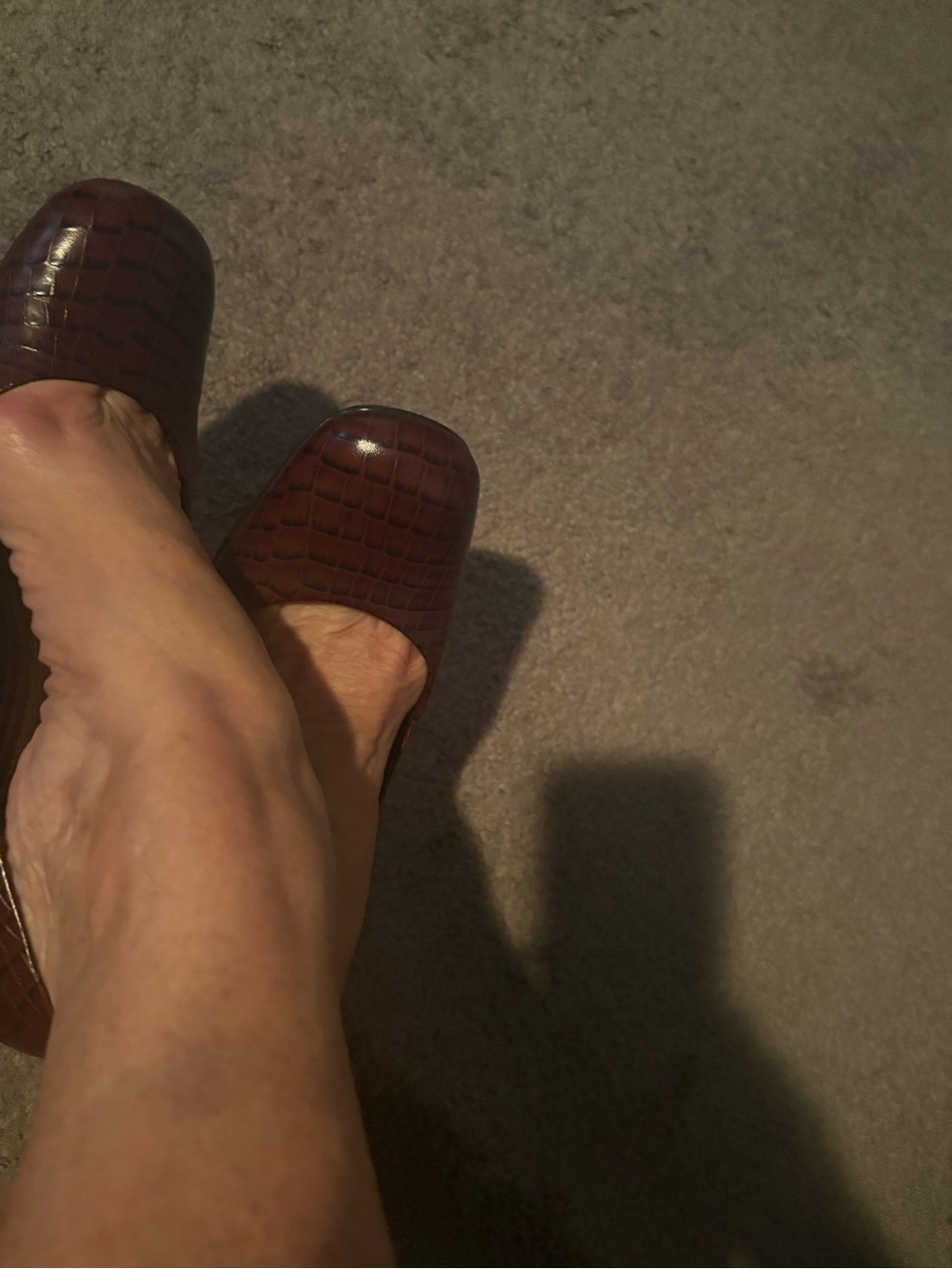 Franco Sarto Croc-Embossed  choc Pumps - Picture 7 of 10